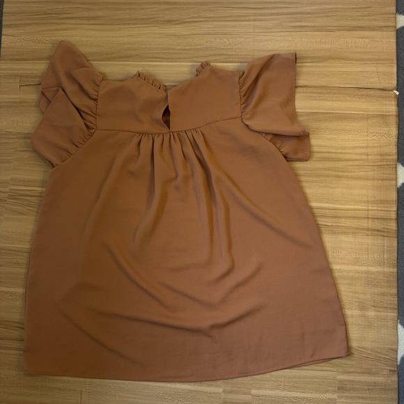 Love Ruffled Brown Top - Picture 2 of 3